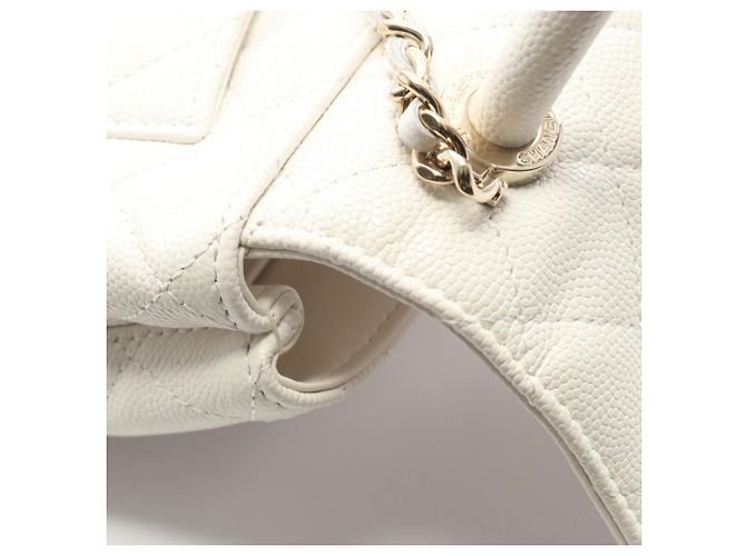 Borsa a Spalla Mini Matelassé Coco Handle di Chanel Bianco - vista 8