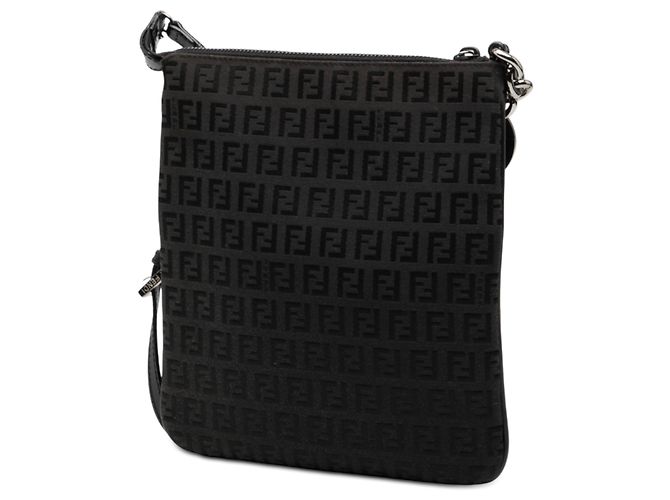 Borsa a tracolla in tela Zucchino nera Fendi Nero - vista 2