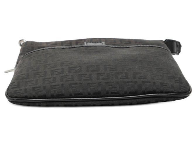 Borsa a tracolla in tela Zucchino nera Fendi Nero - vista 3