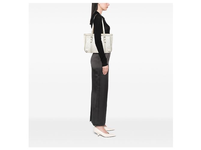 LOEWE Weiße perforierte beschichtete Canvas-Tasche - Ansicht 7