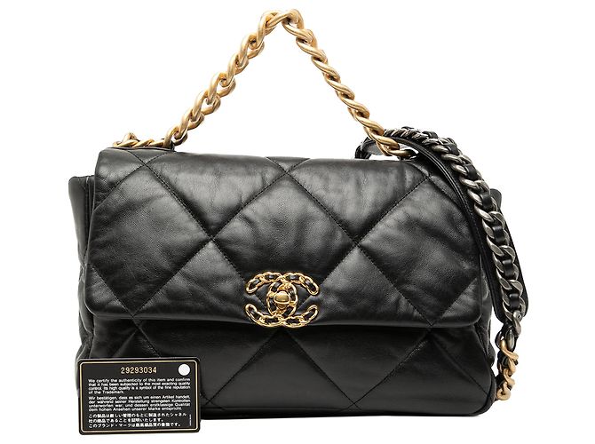 Chanel Nero Grande Flap in Pelle di Agnello 19 - vista 8