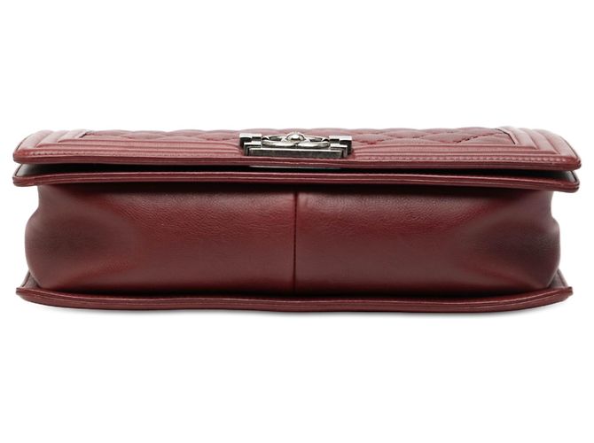Chanel Rot Medium aus gestepptem Lammleder mit Doppelnaht Boy Flap Bordeaux - Ansicht 3