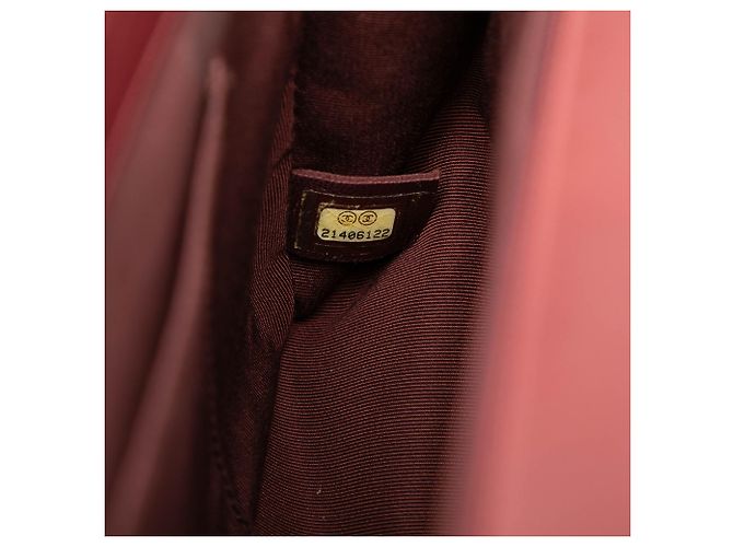 Chanel Rot Medium aus gestepptem Lammleder mit Doppelnaht Boy Flap Bordeaux - Ansicht 6
