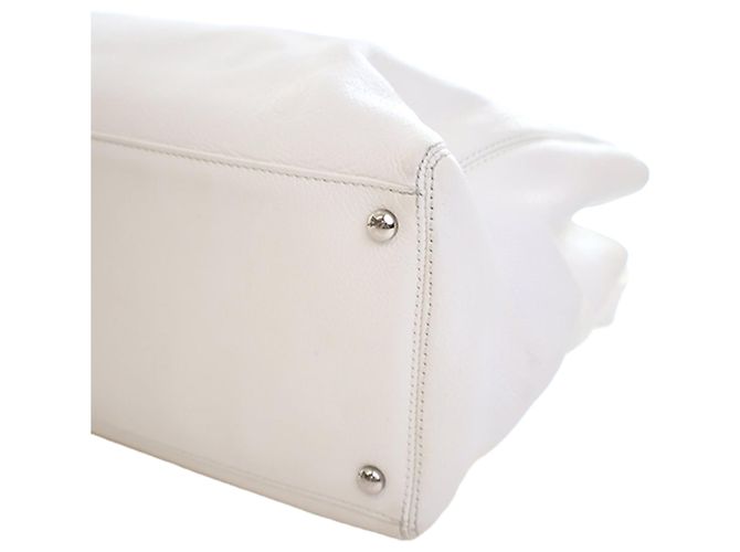 Borsa Executive Cerf Media in Pelle di Vitello Bianca Chanel Bianco Crudo - vista 10