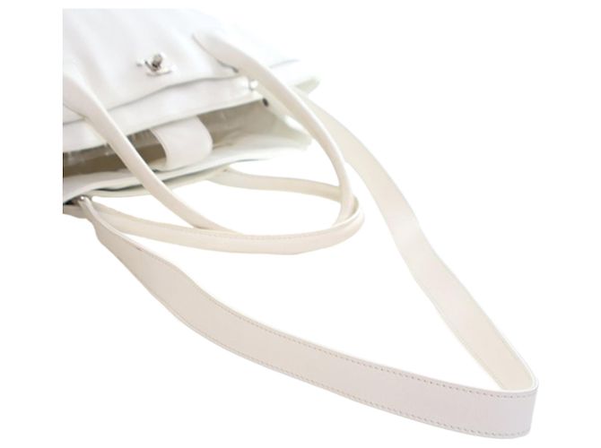 Borsa Executive Cerf Media in Pelle di Vitello Bianca Chanel Bianco Crudo - vista 14