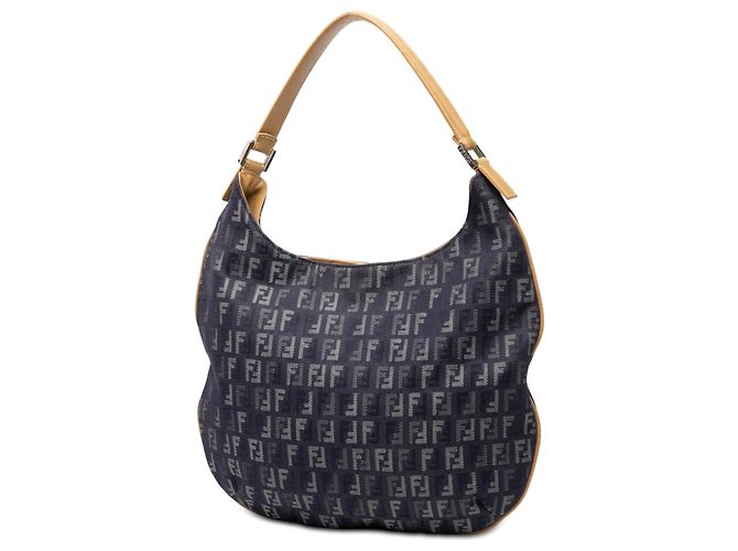 Fendi Blaue Zucchino Denim Hobo-Tasche - Ansicht 2