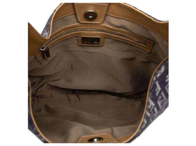 Fendi Blaue Zucchino Denim Hobo-Tasche - Ansicht 4