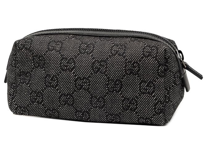 Pochete cosmética em denim GG cinza da Gucci Marrom Cinza antracite - vista 2