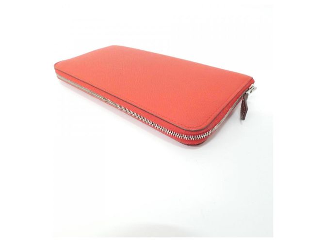 Billetera de seda EQUATEUR Hermès Dorado Naranja - vista 2