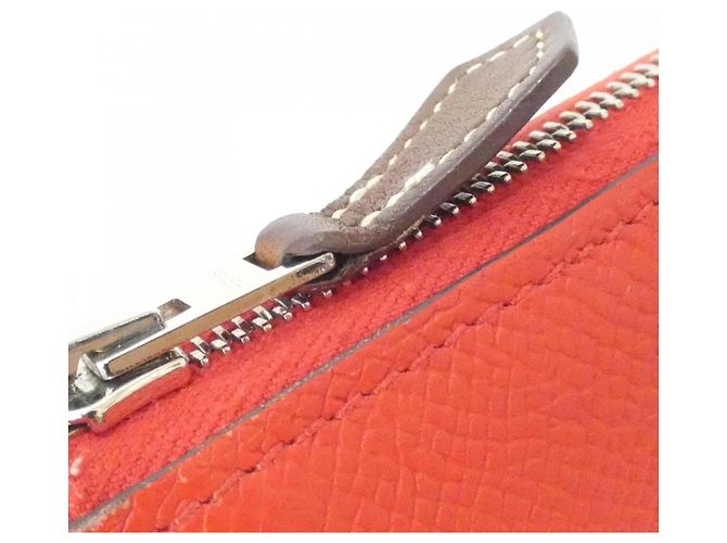 Billetera de seda EQUATEUR Hermès Dorado Naranja - vista 5