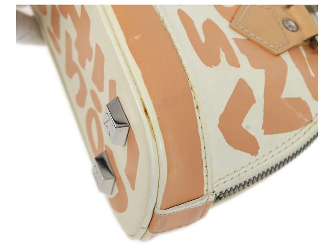 Louis Vuitton Alma Limited Edition Graffiti Leather Horizontal Beige - vista 7