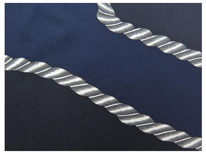 Hermès NUOVO FULARD HERMES ABITO DA SERA MANLIK 90 IN SETA BLU Blu navy - vista 10