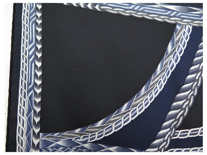 Hermès NUOVO FULARD HERMES ABITO DA SERA MANLIK 90 IN SETA BLU Blu navy - vista 11