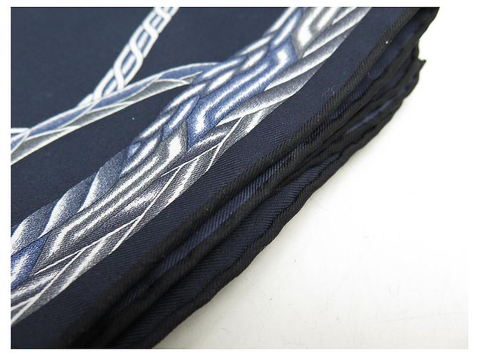 Hermès NUOVO FULARD HERMES ABITO DA SERA MANLIK 90 IN SETA BLU Blu navy - vista 13