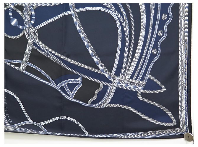 Hermès NUOVO FULARD HERMES ABITO DA SERA MANLIK 90 IN SETA BLU Blu navy - vista 4