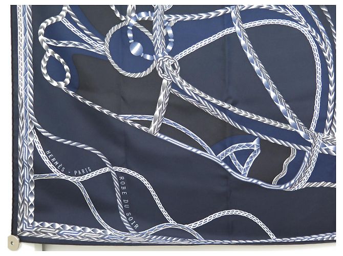 Hermès NUOVO FULARD HERMES ABITO DA SERA MANLIK 90 IN SETA BLU Blu navy - vista 5