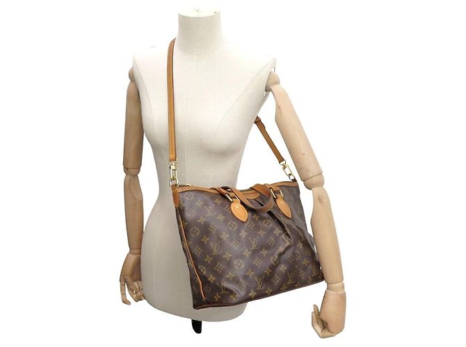 BAG TOTE LOUIS VUITTON PALERMO PM M40145 IN CANVAS MONOGRAM Marrone - vista 7