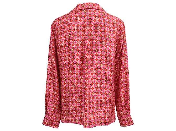 Camicia Vampata Max Mara con bottoni in seta rosa e rossa - vista 3