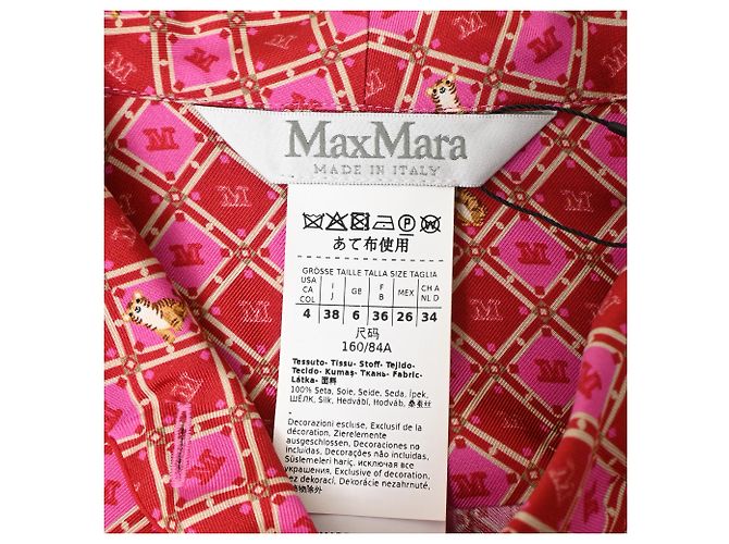 Camicia Vampata Max Mara con bottoni in seta rosa e rossa - vista 4