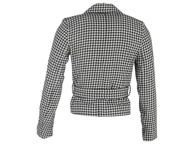 Blazer a scacchi bianco e nero in cotone di Alexander McQueen - vista 3