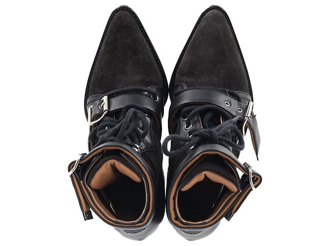 Stivaletti Rylee con ritagli di Chloé in suede nero e pelle - vista 2