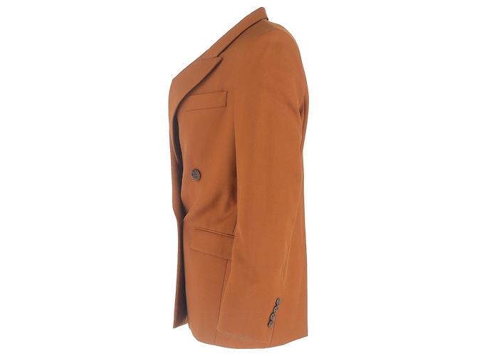 Blazer duplo com bolsos em poliéster marrom da Acne Studios Vermelho - vista 2