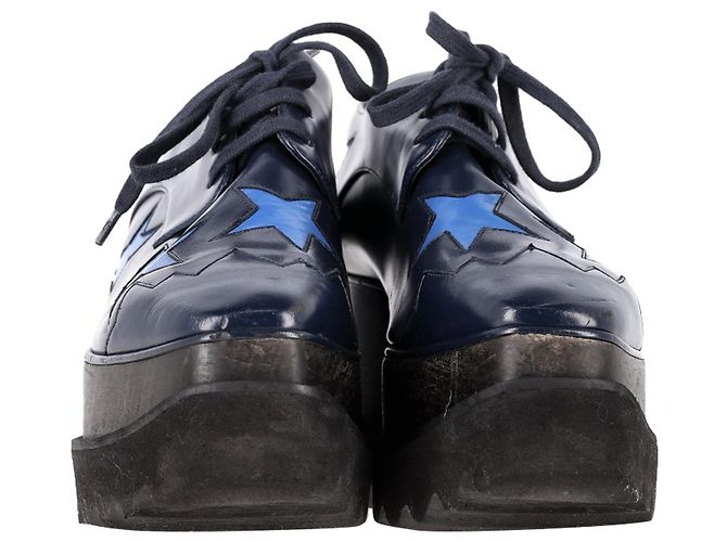 Stella Mc Cartney Scarpe Derby a piattaforma Elyse di Stella McCartney in pelle blu navy - vista 2