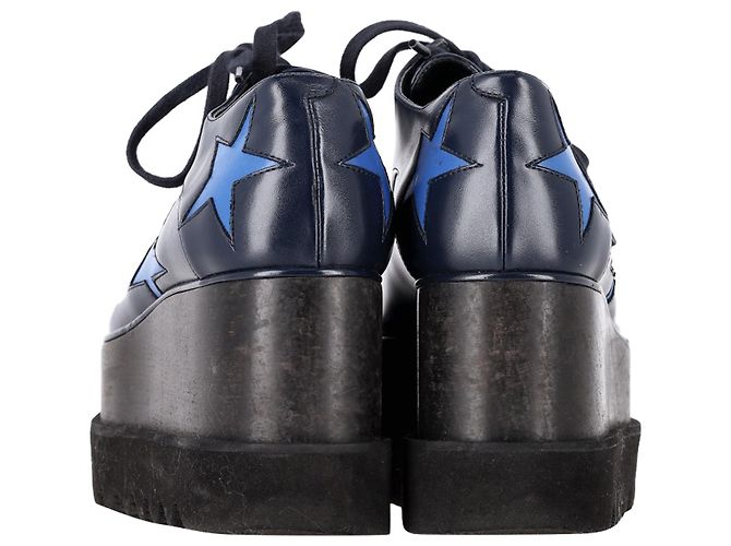 Stella Mc Cartney Scarpe Derby a piattaforma Elyse di Stella McCartney in pelle blu navy - vista 5