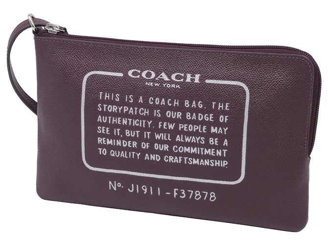 Pochette Wrislet Coach in pelle bordeaux Bordò - vista 2