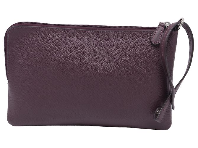 Pochette Wrislet Coach in pelle bordeaux Bordò - vista 3