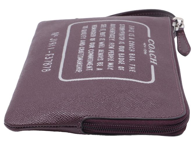 Pochette Wrislet Coach in pelle bordeaux Bordò - vista 4