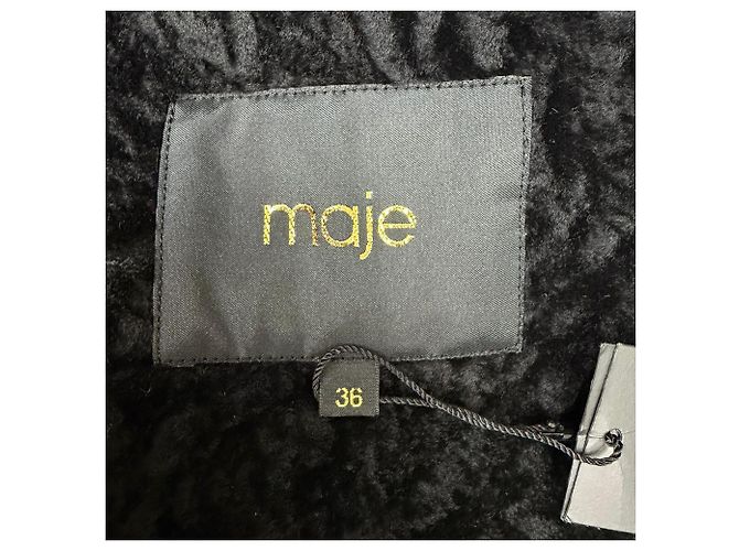 Abrigo Maje Gibson en cordero negro de shearling - vista 2