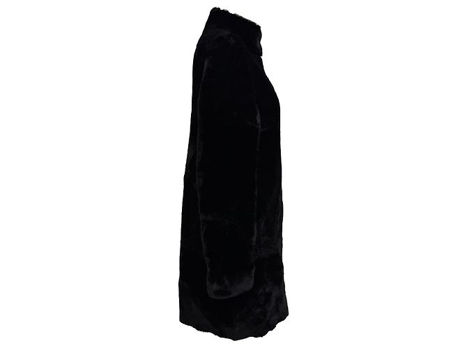 Abrigo Maje Gibson en cordero negro de shearling - vista 4