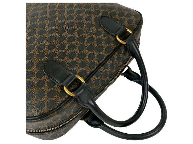 Céline Borsa a mano in pelle PVC Celine Macadam Blazon Marrone - vista 5