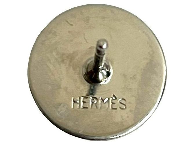 Brincos de metal Hermès Eclipse Prata Metálico - vista 3
