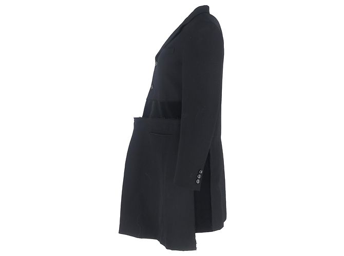 Comme Des Garcons Abrigo de lana negra de un solo botón con paneles de Comme Des Garçons Negro - vista 2
