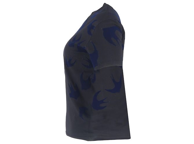 Camiseta de algodón gris con estampado de pájaro golondrina Alexander McQueen - vista 2