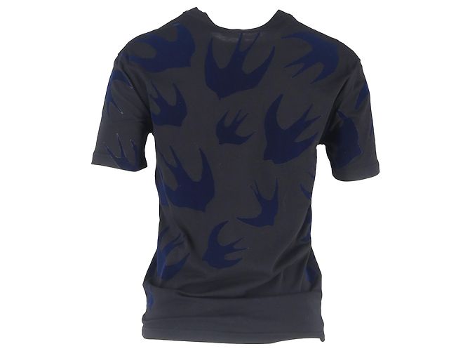 Camiseta de algodón gris con estampado de pájaro golondrina Alexander McQueen - vista 3