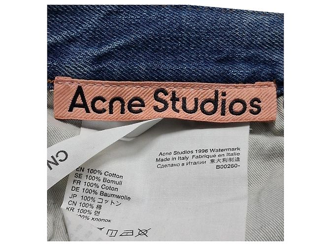 Jeans Regular-Fit Lavati in Cotone Blu Acne Studios 1996 Blu chiaro - vista 3