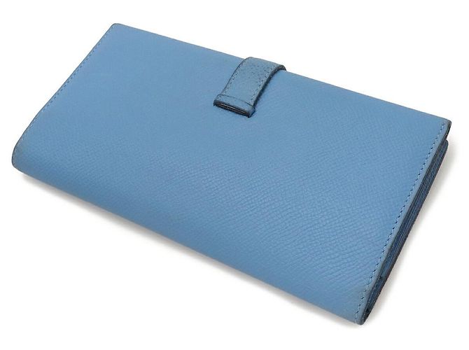 Hermès Béarn 2PLIS VEAU EPSOM Long Wallet Blue - view 2