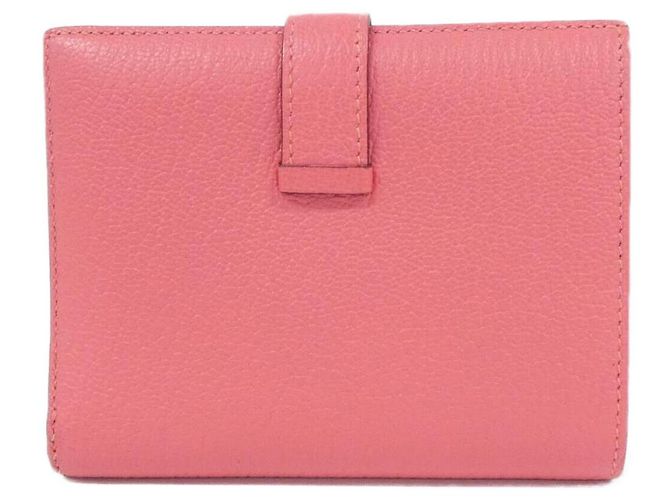 Portafoglio Compact Chevre Béarn di Hermès Rosa - vista 2