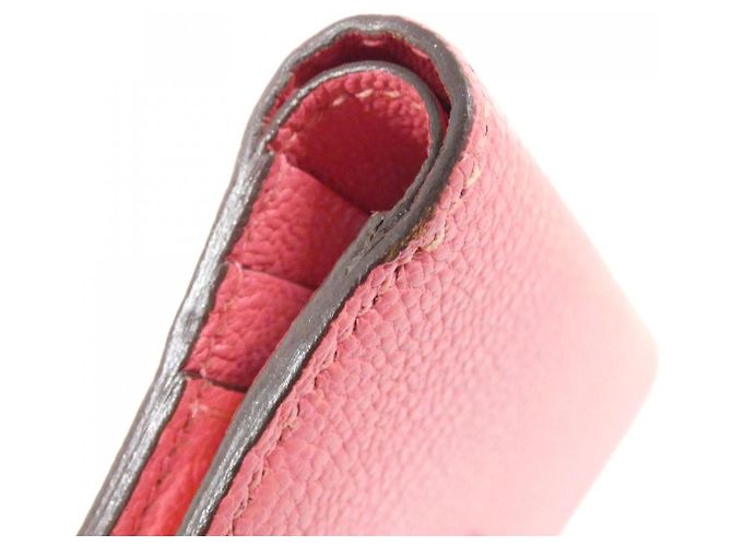 Portafoglio Compact Chevre Béarn di Hermès Rosa - vista 4