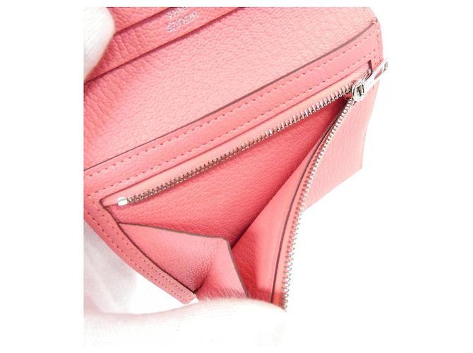 Portafoglio Compact Chevre Béarn di Hermès Rosa - vista 7