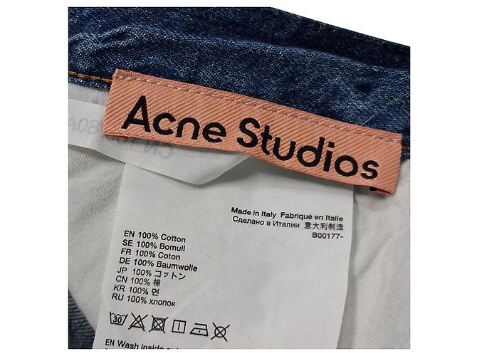 Jeans Regular-Fit Lavati in Cotone Blu Acne Studios 1996 Blu chiaro - vista 3