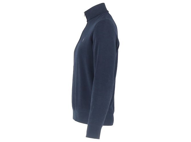 Polo Ralph Lauren Halb-Zip Pullover aus marineblauem Baumwollstoff mit gesticktem Logo - Ansicht 4