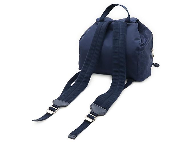 Gucci GG Nylon-Leder Rucksack Blau - Ansicht 2