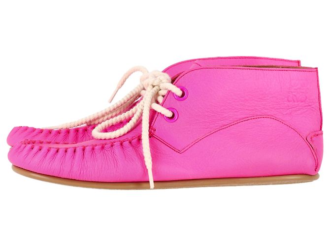 Mocassins à lacets Loewe en cuir rose - vue 4
