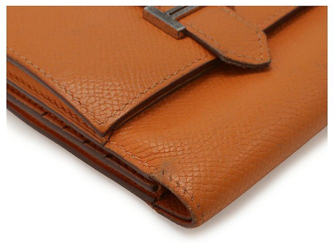 Carteira compacta Hermès Béarn Recto-Verso em Epsom Laranja - vista 3