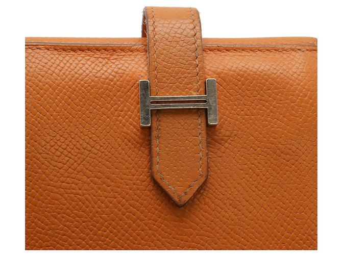 Carteira compacta Hermès Béarn Recto-Verso em Epsom Laranja - vista 5