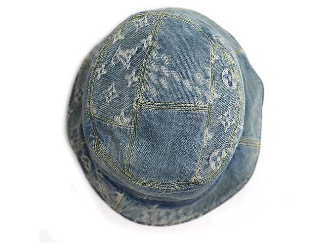 Cappello in cotone Monogram Damier Gigante Onda Louis Vuitton Blu - vista 3